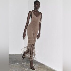 ZARA FRINGE KNIT DRESS